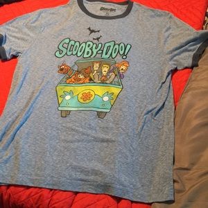 Blue Scooby Doo Ringer T shirt.